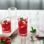 Stiklinių rinkinys, aukštos ir žemos stiklinės