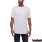 „Kirkland Signature“ vyriški marškinėliai apvalia kaklo iškirpte pagaminti iš minkštos, tačiau patvarios 100 % šukuotos, sunkios žiedinio verpimo medvilnės.
