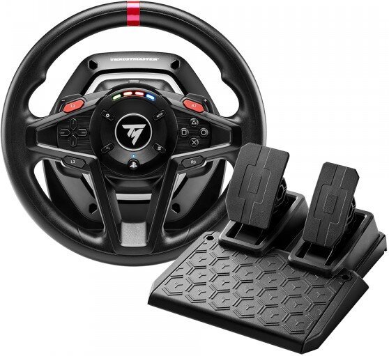 Žaidimų vairas Thrustmaster T128 (PS4, PS5, PC) Magnetiniai pavarų perjungikliai Dėl H.E.A.R.T magnetinės technologijos pavarų perjungikliai užtikrina greitą pavarų perjungimą (30 milisekundžių reakcijos laikas) su tiksliu aktyvavimu