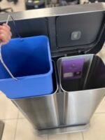 Nerūdijančio plieno šiukšlinė dviejų skyrių