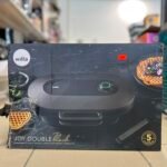 Box for Wilfa Joy Double Black premium double waffle iron, featuring a waffle image on the side.