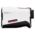 AIM L12 handheld monocular night vision device with a white body and black grip, showing the mode switch with a red indicator on the side.